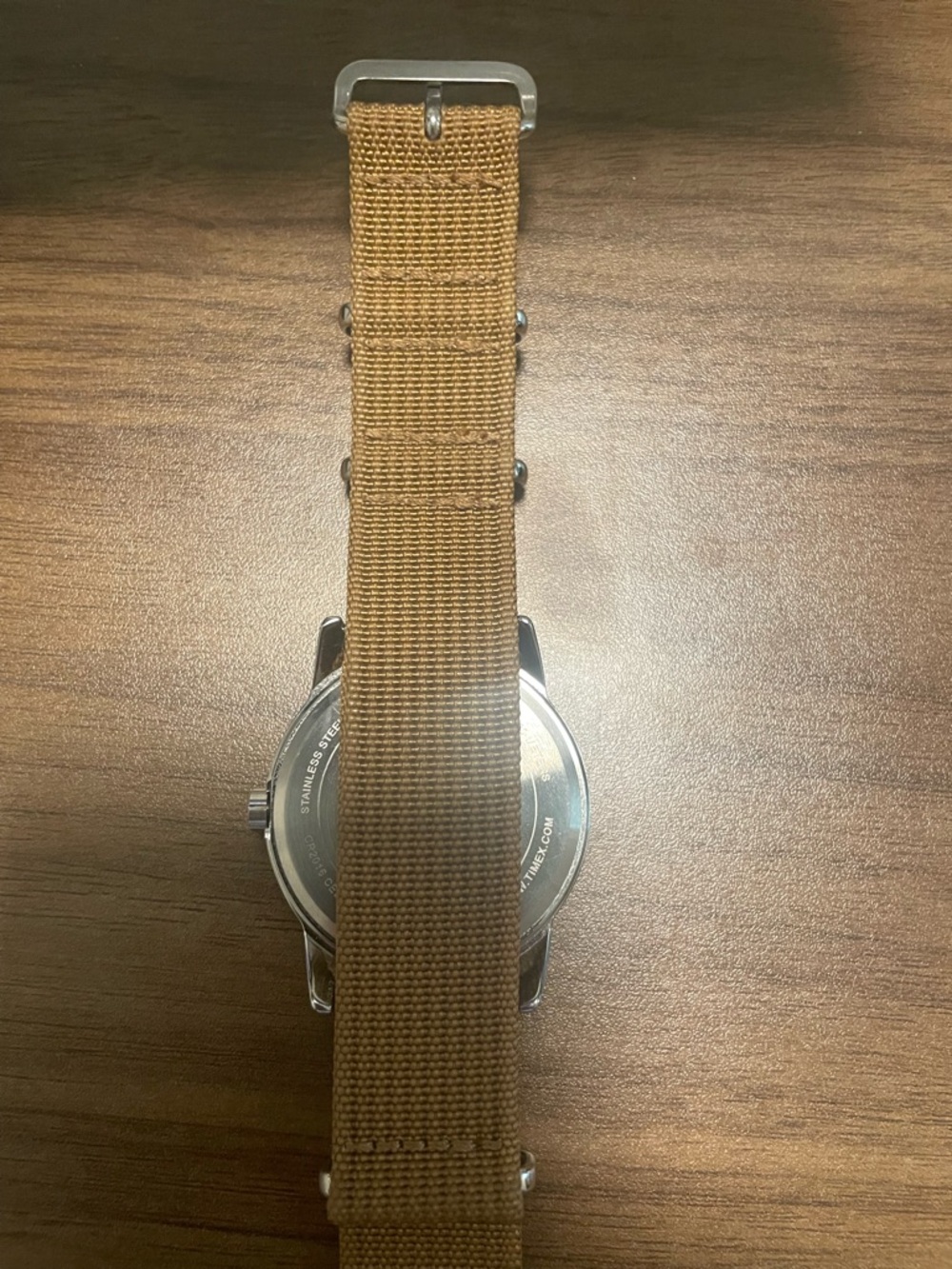Timex Easy Reader Watch with Tan Nylon Strap - Picture 7 of 9